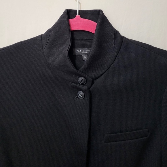 $598 Unworn Rag & Bone Slade Crepe Fabric Blazer in Black - Picture 2 of 8